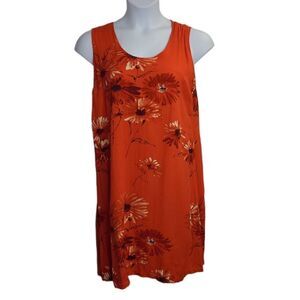 VINTAGE 90s Jams World red‎ daisy floral sleeveless shift dress L/XL